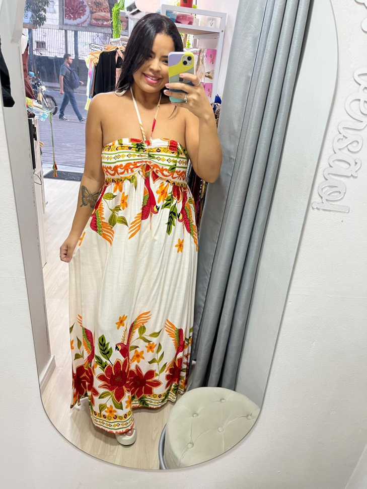 Vestido Estampado Longo
