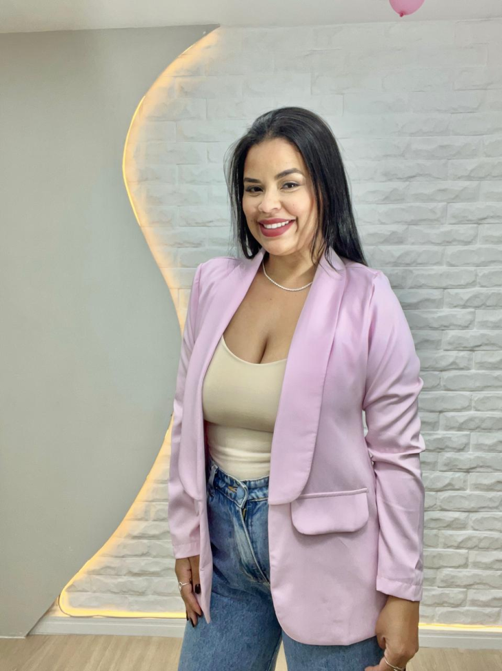 Blazer Alfaiataria Rosa Bebê
