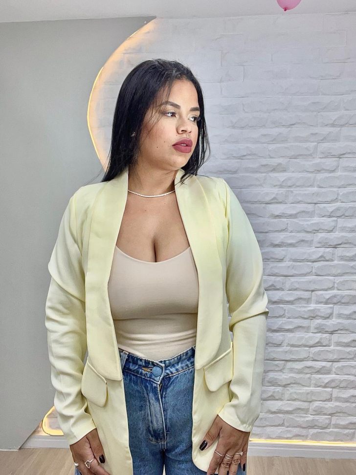 Blazer Alfaiataria Amarelo Manteiga