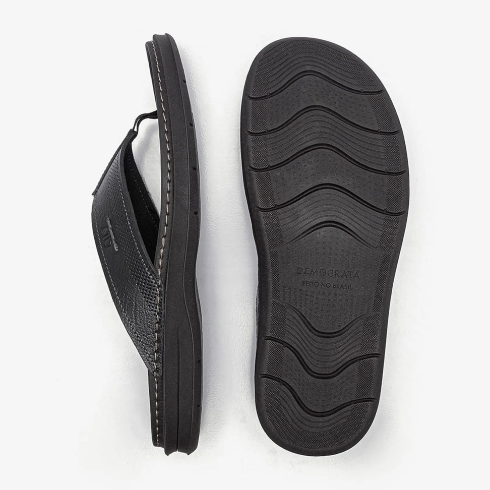 Chinelo de Couro Lazy Preto - #4