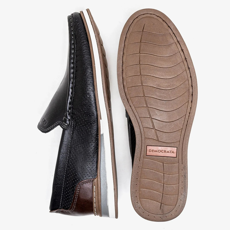 Mocassim Denim Flow Preto/Marrom - #4