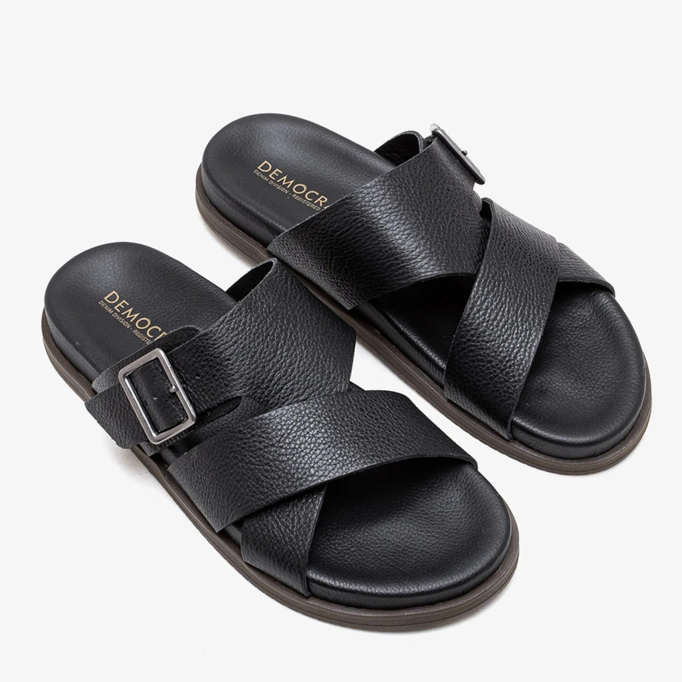 Sandália Masculina Dock Couro Preto