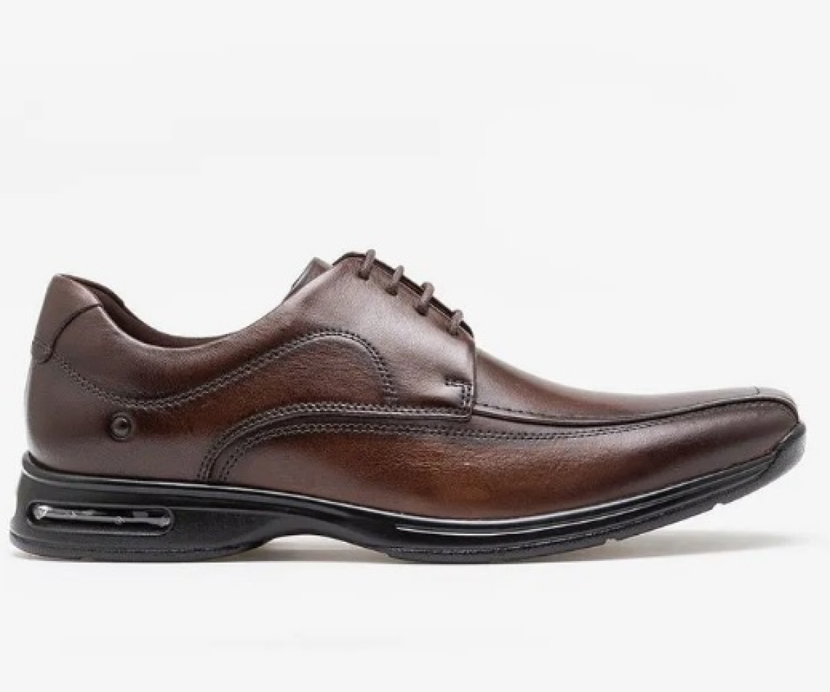 Sapato Smart Comfort Air Spot Marrom Cadarço