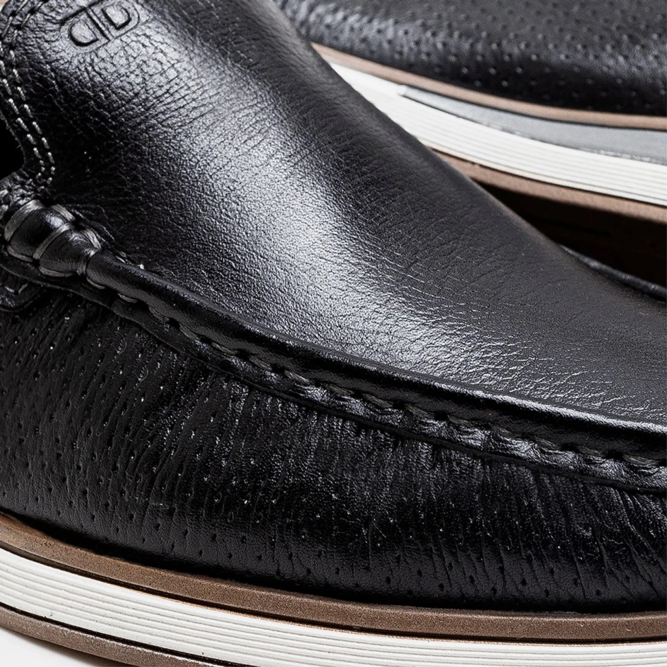 Mocassim Denim Flow Preto/Marrom - #3