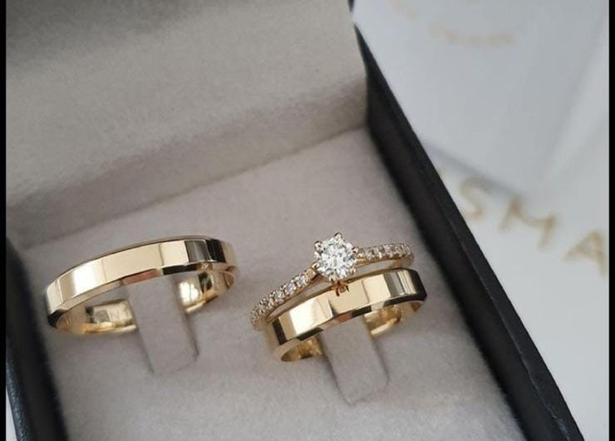 Padre aliança chanfrado 6 mm mas anel pedraria - #1