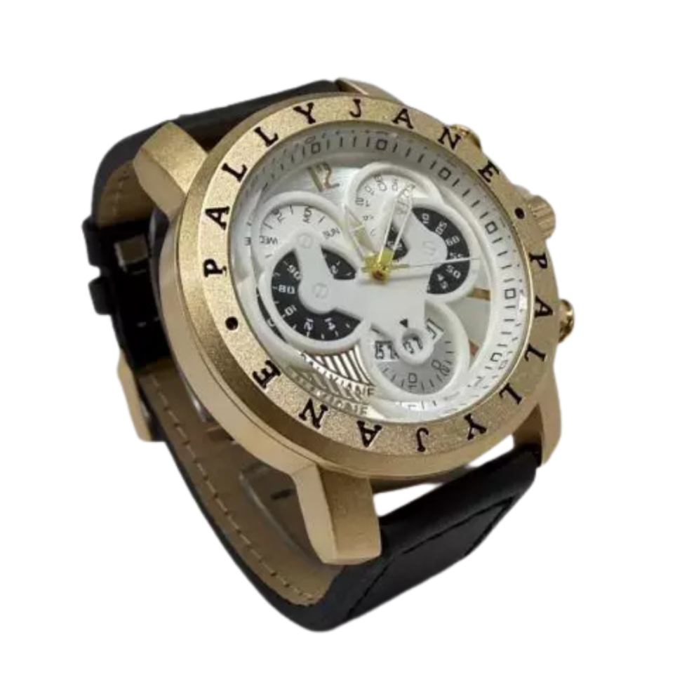 Relógio Masculino Pallyjane Gold – Pulseira de Couro Sintético e Mostradores Exclusivos - #4