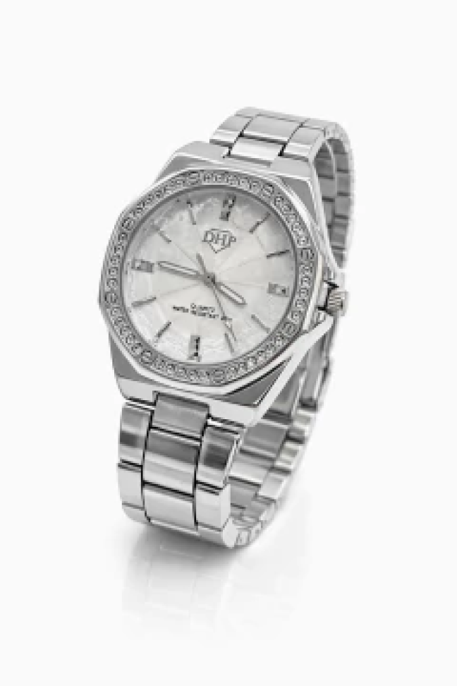 Relógio DHP Geométrico com Strass • à prova d’água • metal SEM estojo - #2