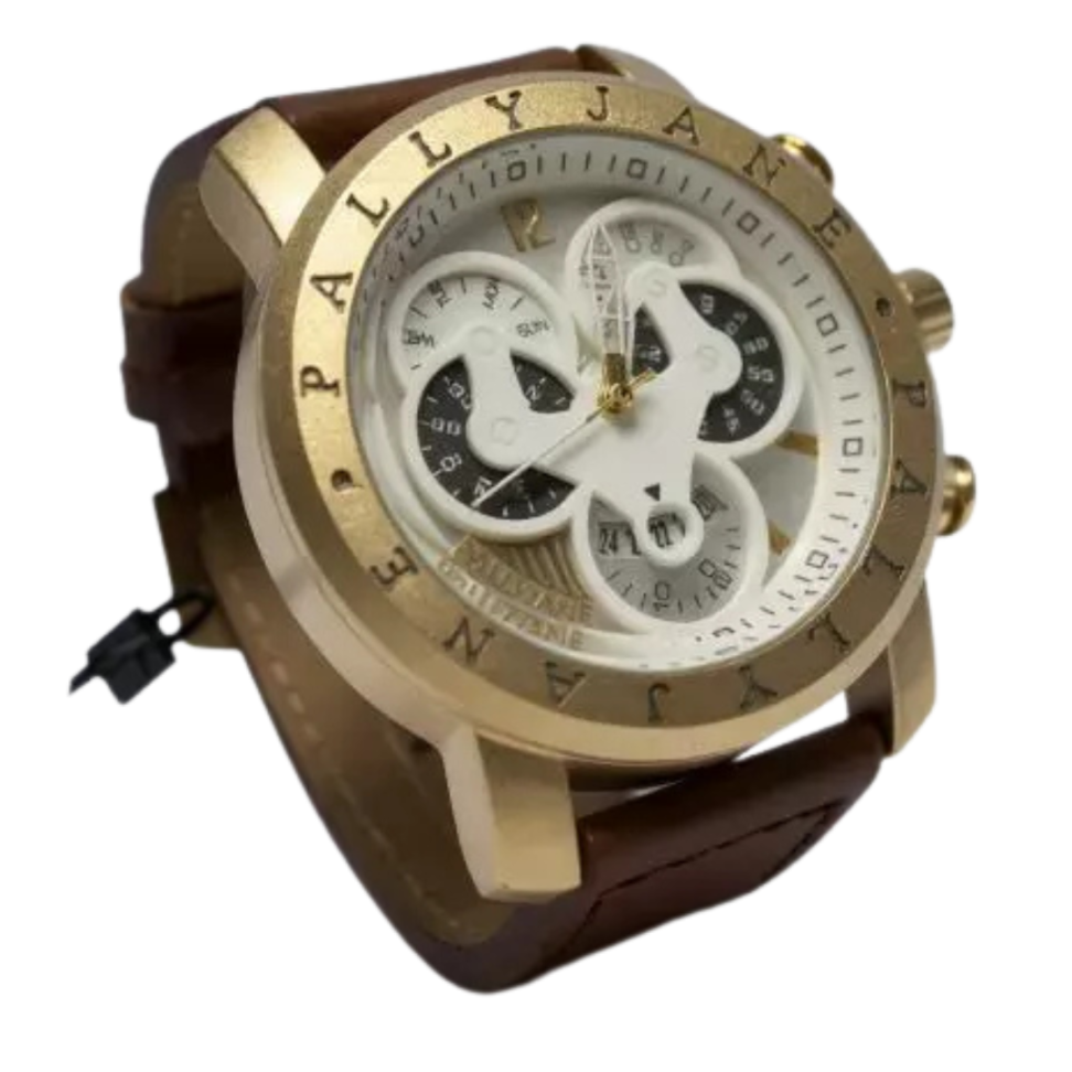 Relógio Masculino Pallyjane Gold – Pulseira de Couro Sintético e Mostradores Exclusivos - #2