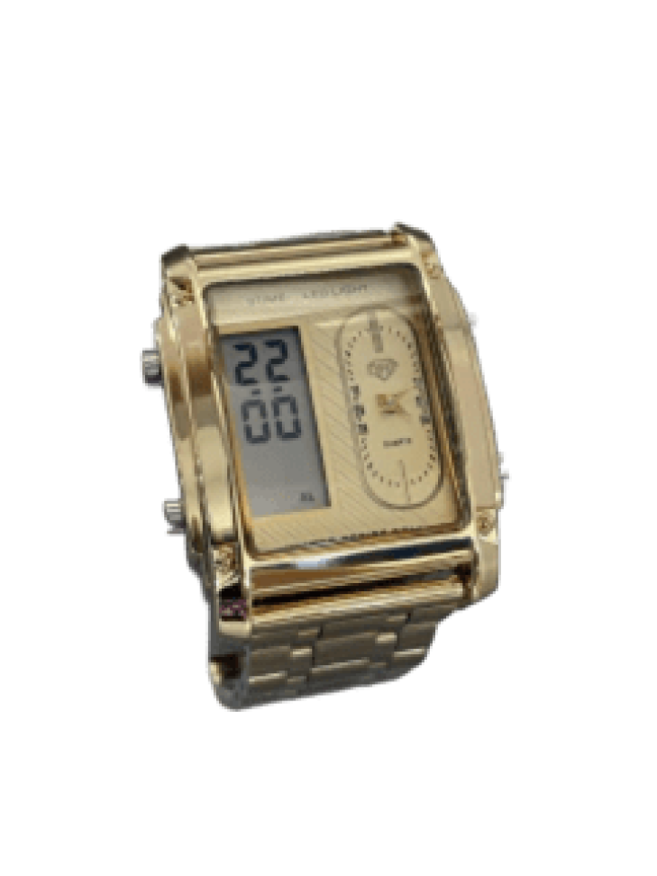 Relógio Quadrado DHP • à prova d’água • 2 maquinários Digital e Analógico SEM estojo - #3