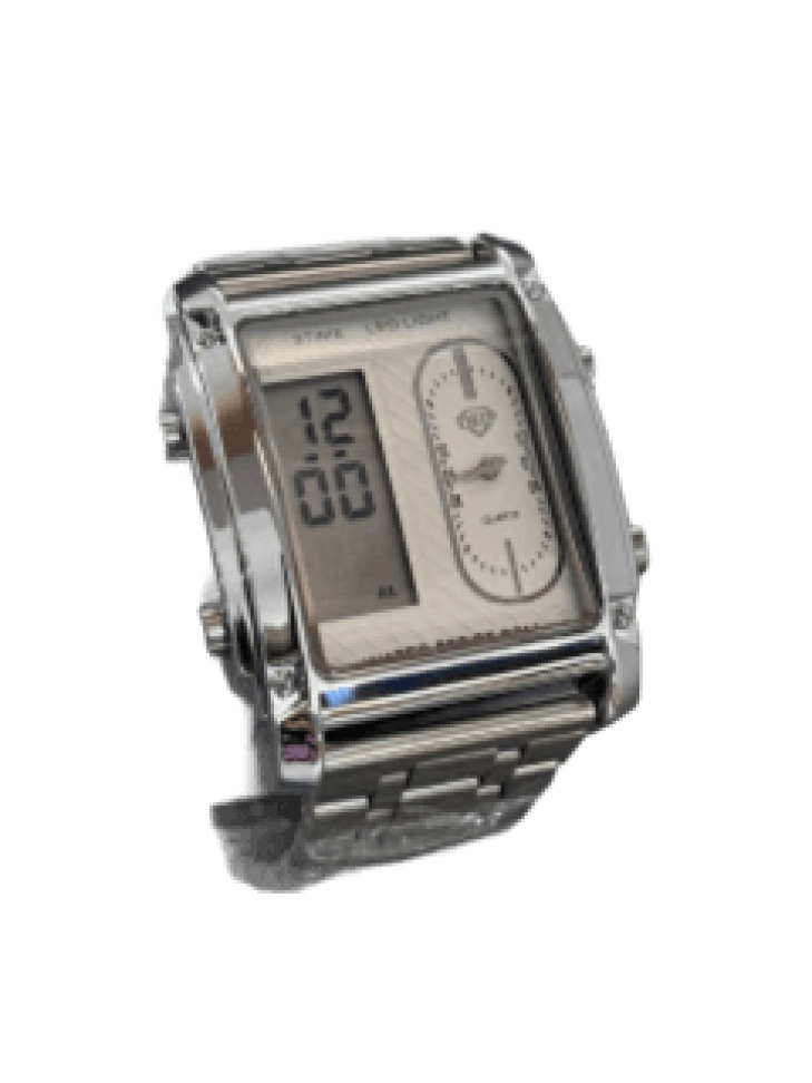 Relógio Quadrado DHP • à prova d’água • 2 maquinários Digital e Analógico SEM estojo - #4