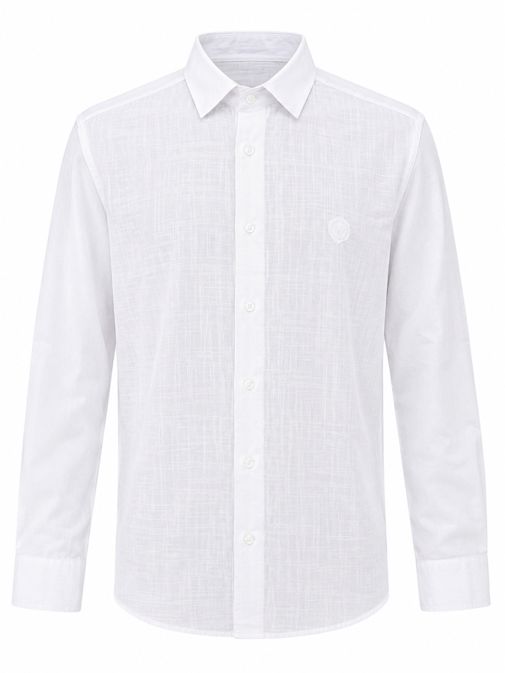 CAMISA ABERTA DE BOTÃO MANGA LONGA LINHO 1° LINHA - #3