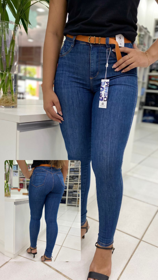 CALÇA JEANS FEMININA COM CINTO ( Tamanho 36 ao 44 )