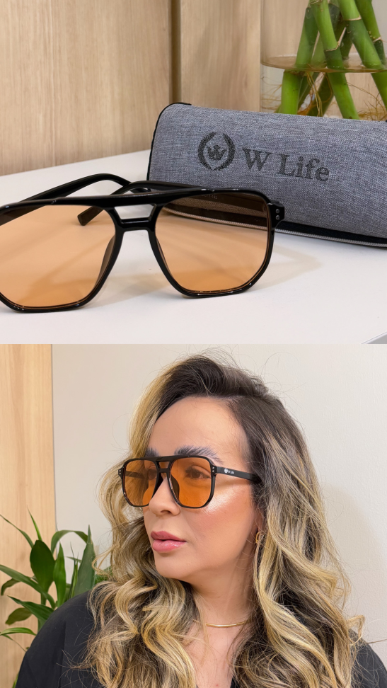 ÓCULOS MASCULINO/FEMININO W LIFE PROTEÇÃO UV4000 (Estojo e Flanela - #8