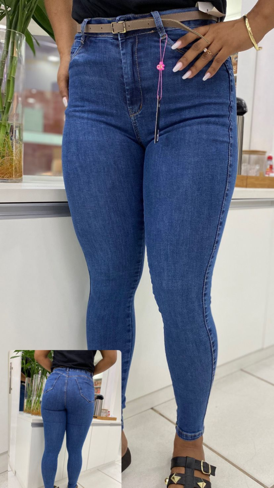 CALÇA JEANS FEMININA COM CINTO ( Tamanho 36 ao 44 )