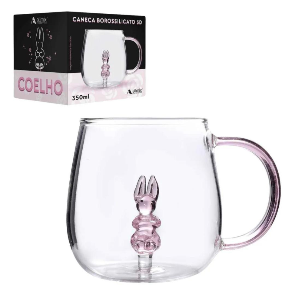 Caneca Coelho Interno Vidro 350ml - #3