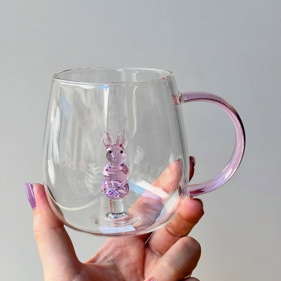 Caneca Coelho Interno Vidro 350ml