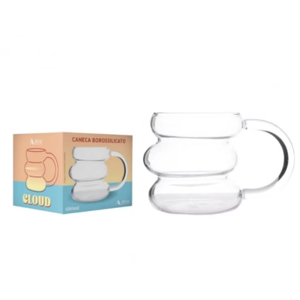 Caneca Vidro Borossilicato 430ml