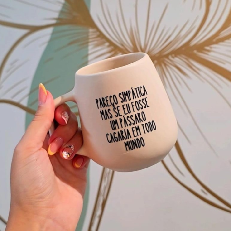 Caneca Bojuda 7 Frases Off White 260ml