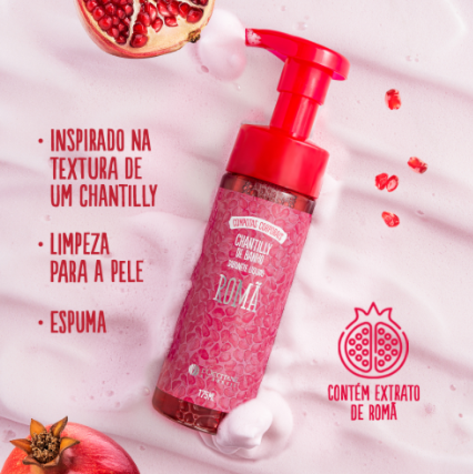 Chantilly de Banho Sabonete Líquido Romã 175ml