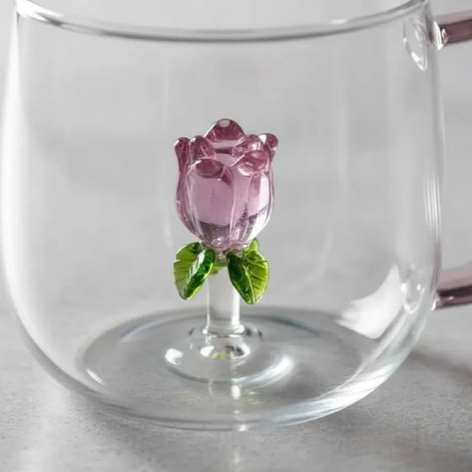 Caneca Rosa Interna Vidro 400ml - #4