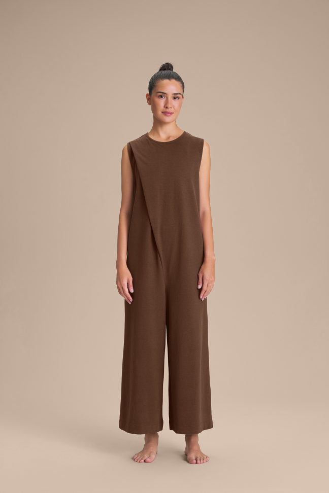 Macacão Midi Feminino LIVE! Malhão Rino 100% Algodão Sepia Brown - #5