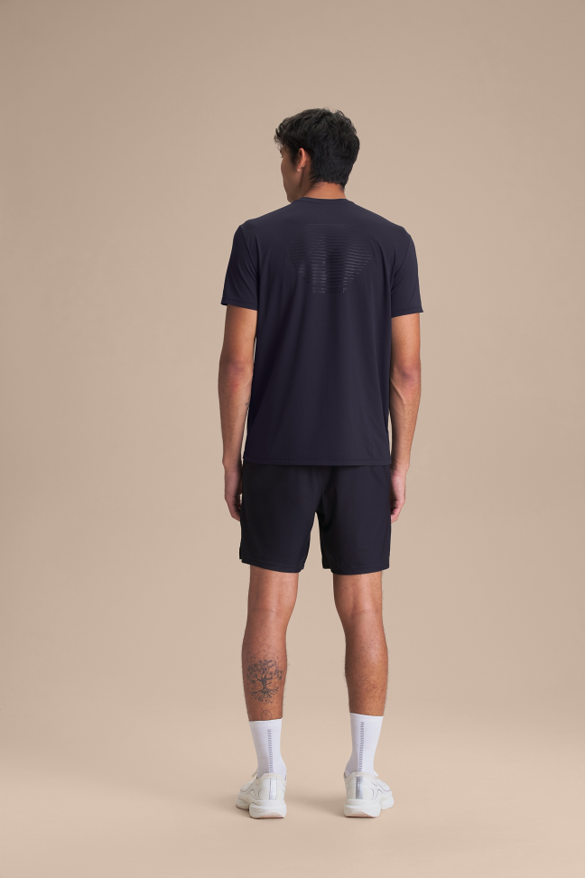 Camiseta de Corrida Masculina LIVE! Run Comfy Men Softgreen Blue Ink