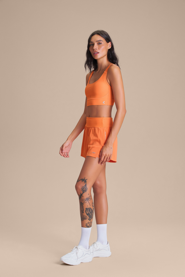 Top Fitness Feminino LIVE! Speed Solar Orange com Bojo Fixo e UV 50+ - #4