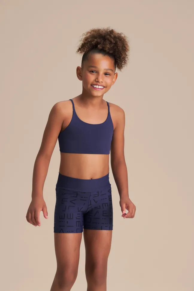 Top Fitness Infantil LIVE! Curve Kids Azul Tide com Bojo Removíve