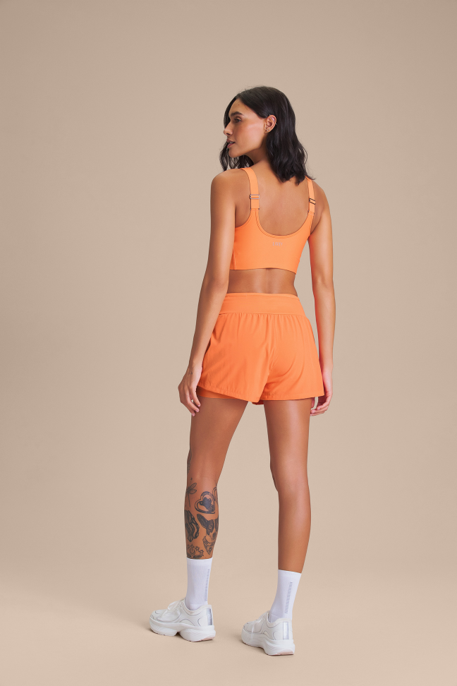 Shorts de Corrida Feminino LIVE! Pro Six Pockets Dryside Solar Orange com 6 Bolsos - #6