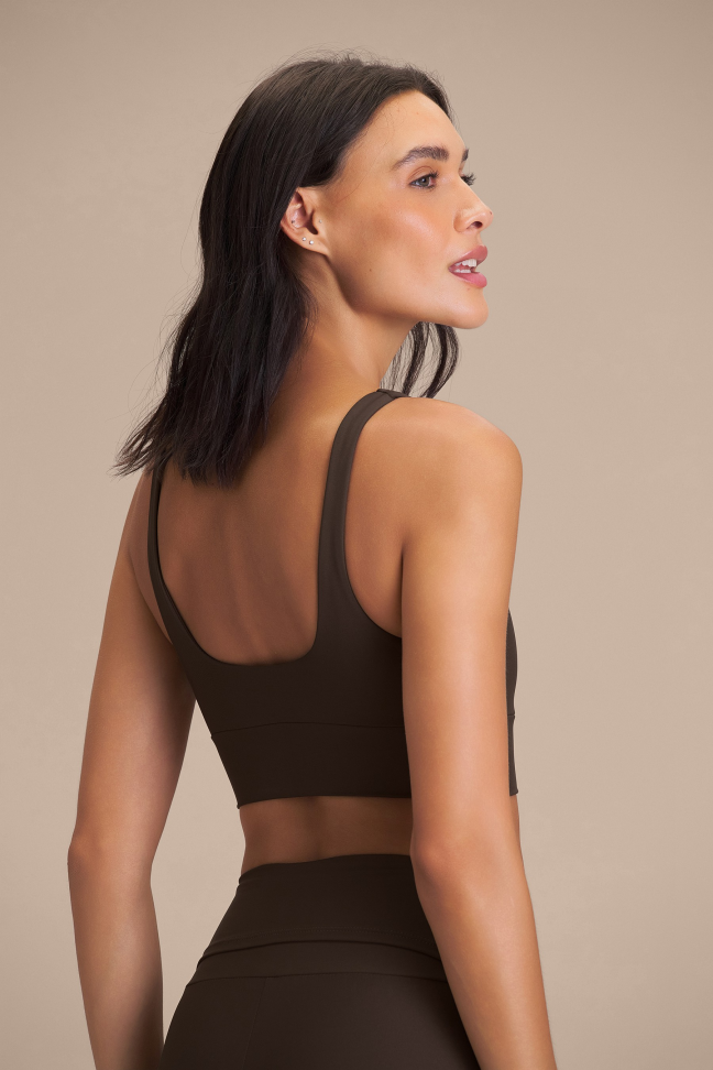 Top Fitness Feminino LIVE! Icon Neo Hydefit® Adaptiv Cocoa Brown