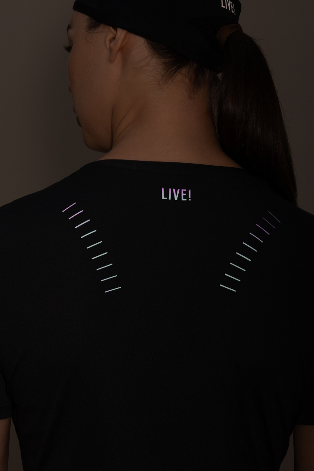 Blusa Cropped Reflex Stretch Noir Black Preto LIVE! - #3
