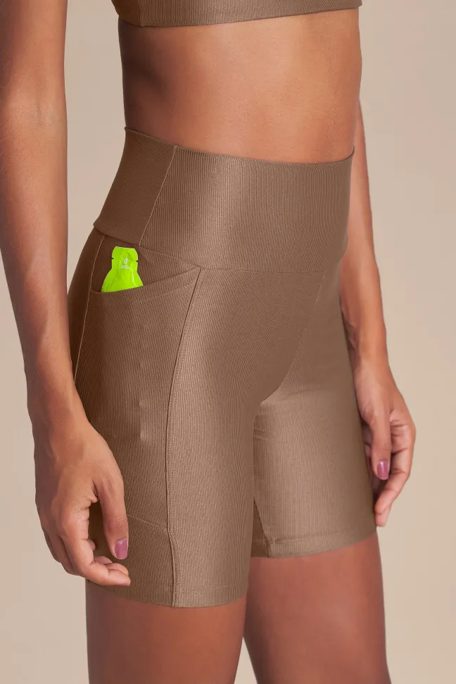 Bermuda Fitness Feminina LIVE! Allure® Adaptiv Mountain Grey com Bolsos e UV 50+ - #3