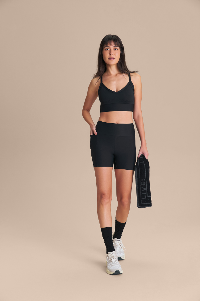 Shorts Fit Green® Noir Black Preto LIVE!