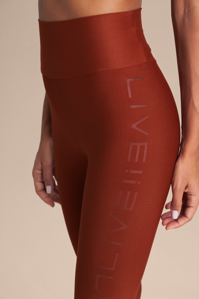 Calça Fusô Fitness Feminina LIVE! Icon Neo Hydefit® Adaptiv Rust Red