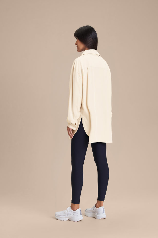 Camisa Feminina LIVE! Lite Tech Off White Oversized com Bolsos - #3