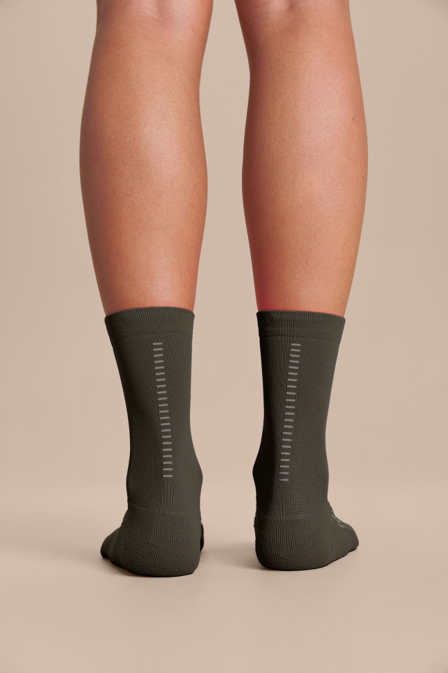Meia Esportiva Unissex LIVE! Reflex Run Long Obsidian Grey Cano Longo