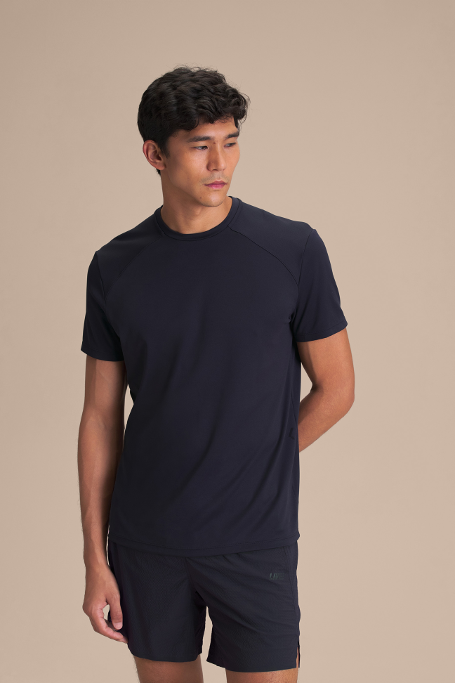 Camiseta Fitness Masculina LIVE! Train Up Loose Comfy Preta com Proteção UV 50+
