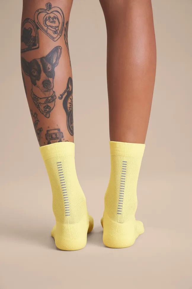 Meia Esportiva Unissex LIVE! Reflex Run Long Candelight Yellow - #3