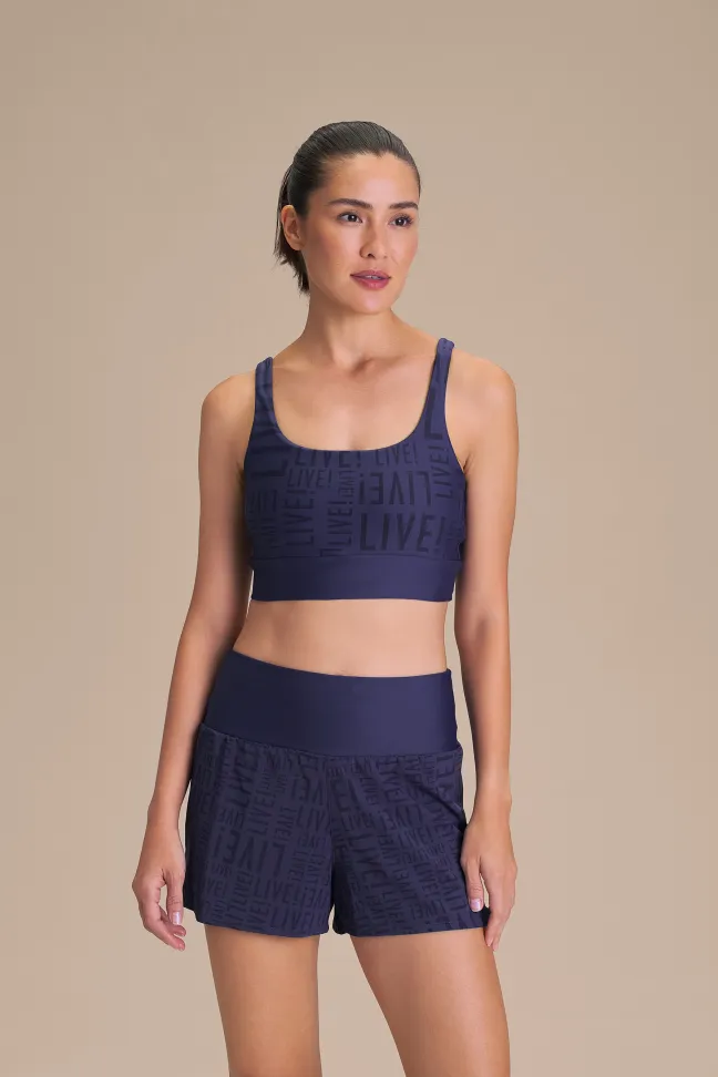 Top Fitness Feminino LIVE! Move Tide com Bojo Removível