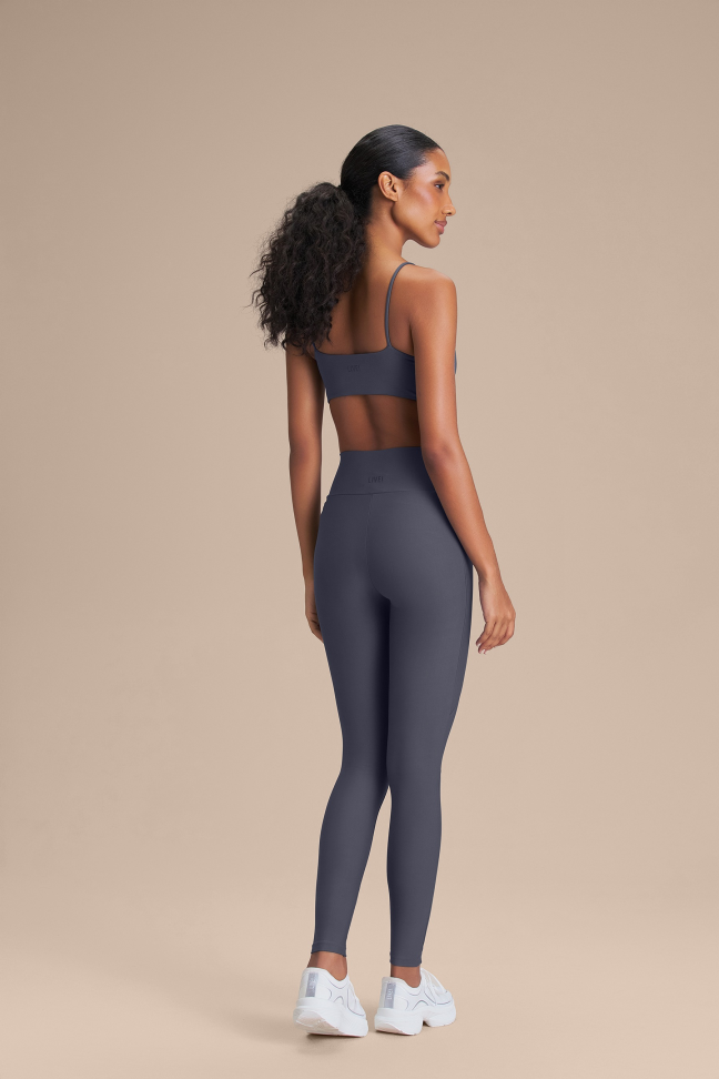 Legging Fitness Feminina LIVE! Pocket Hydefit® Adaptiv Iron Blue - #3
