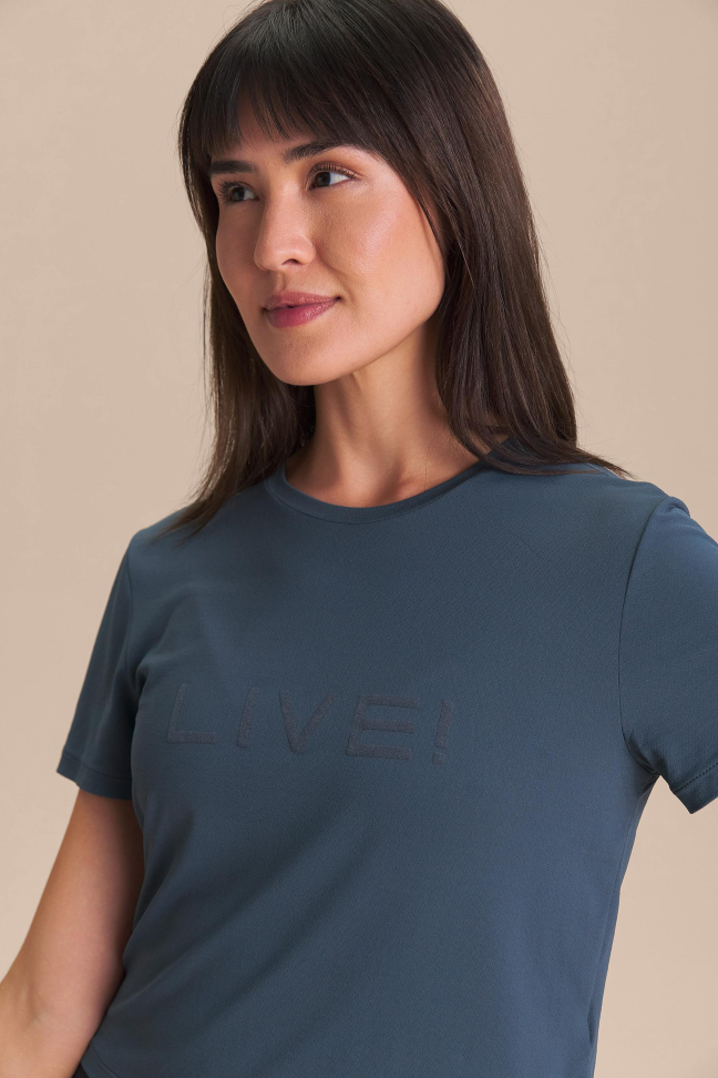 Camiseta Cropped LIVE! Comfort Misteel Blue