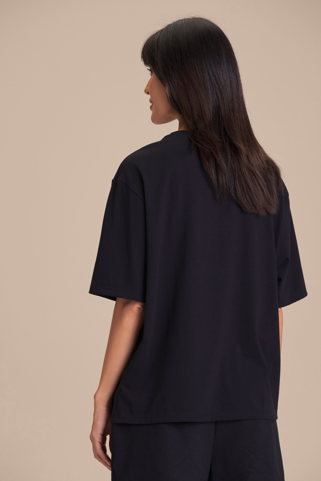 Camiseta Feminina LIVE! Pima Slim Preta em Algodão Pima Peruano - #3