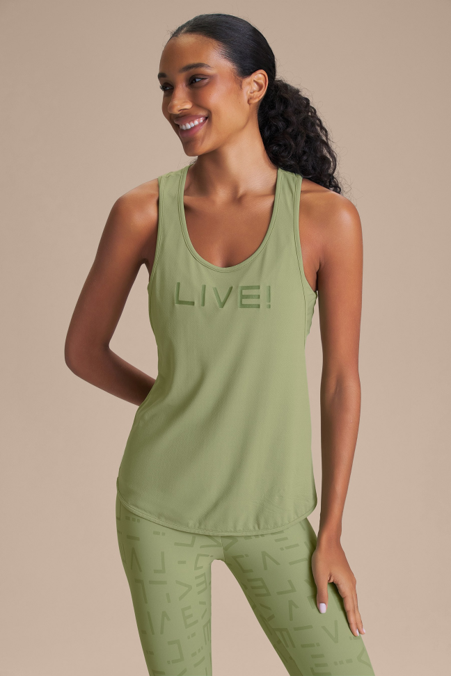 Regata Fitness Feminina LIVE! Comfort Herbal Green com Quick Dry