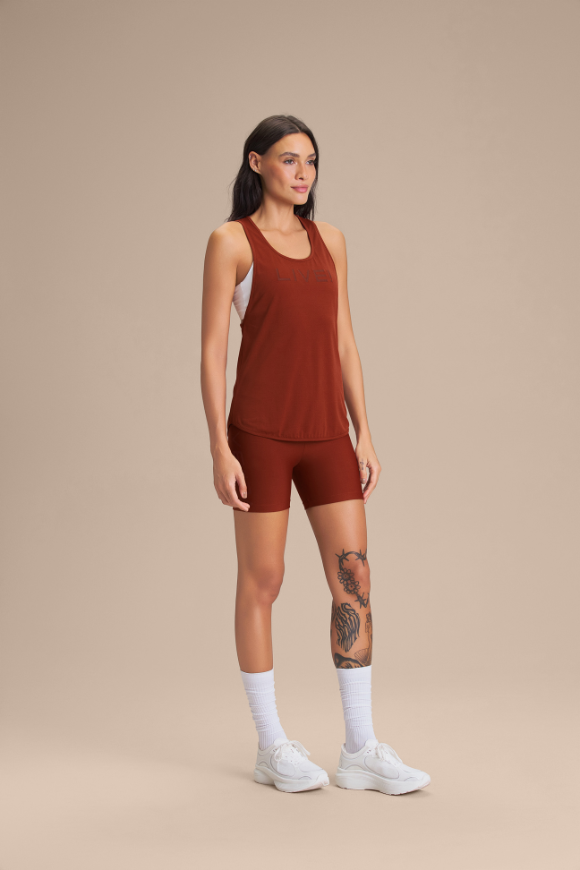 Regata Fitness Feminina LIVE! Comfort Rust Red - #5