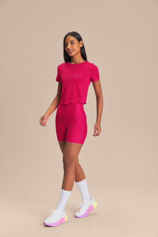 Camiseta Cropped LIVE! Comfort Vital Pink