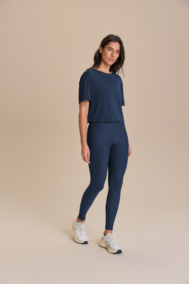 Camiseta Cropped LIVE! Comfort Azul Drop - #3