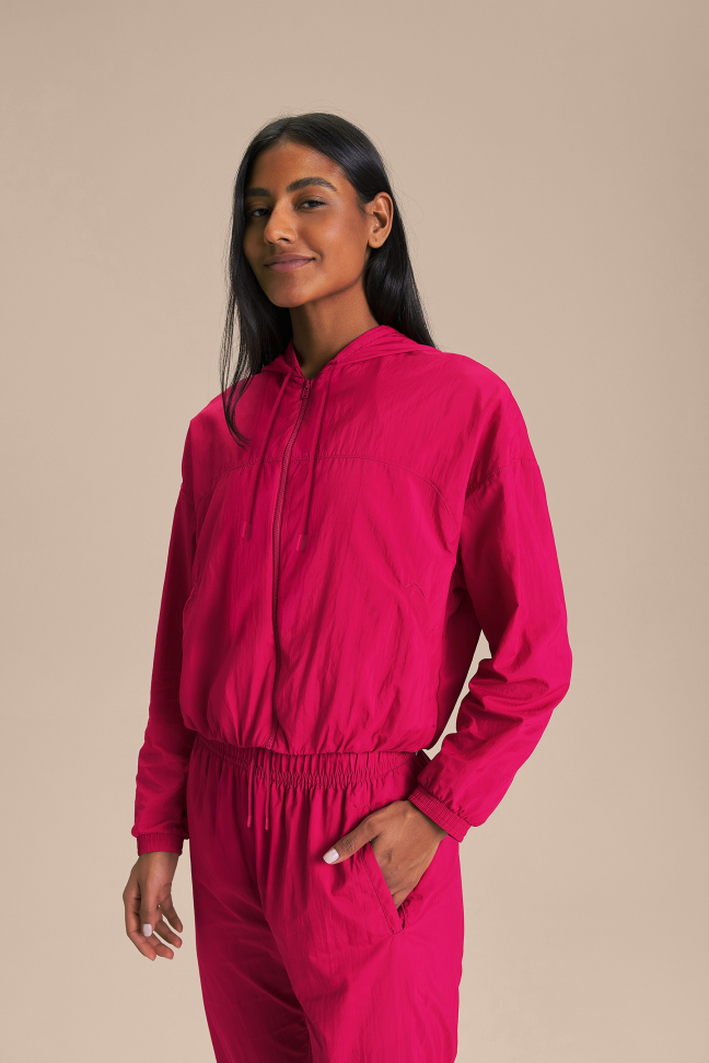 Jaqueta Cropped Long Nylon Net Vital Pink LIVE!