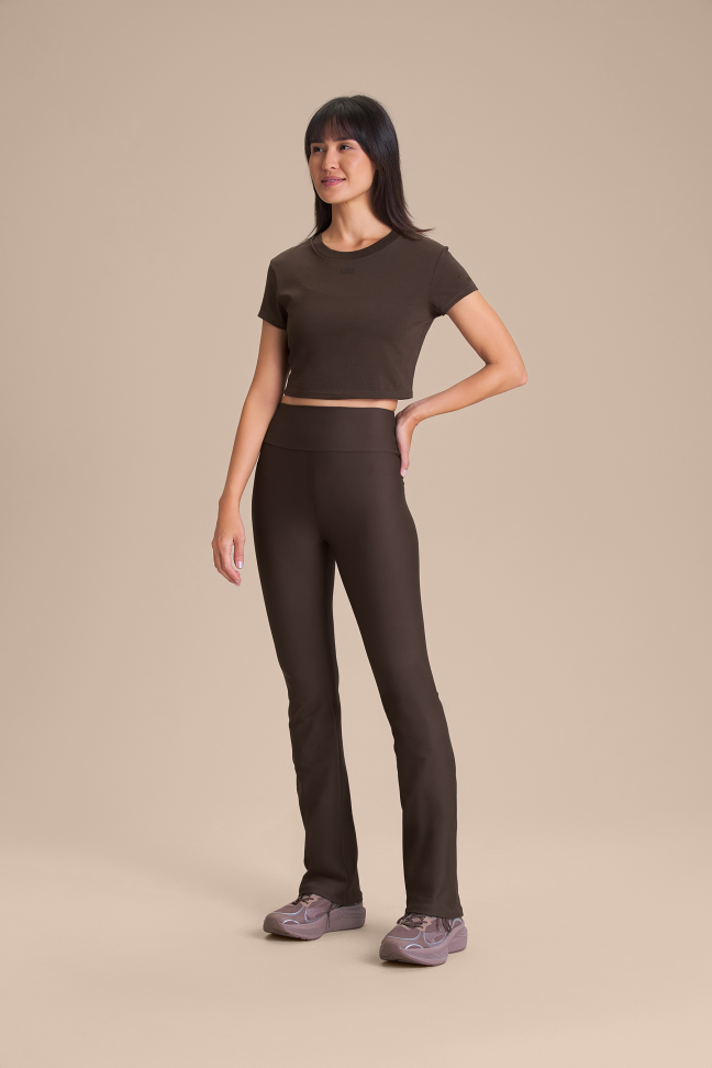 Blusa Cropped Feminina LIVE! Pima Slim Cocoa Brown - #3