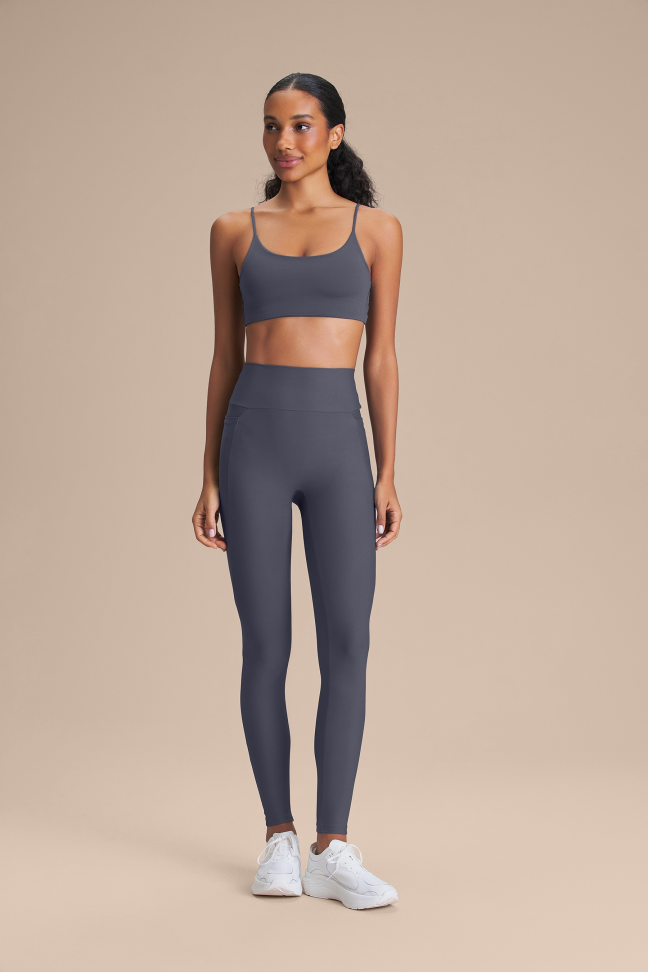 Legging Fitness Feminina LIVE! Pocket Hydefit® Adaptiv Iron Blue