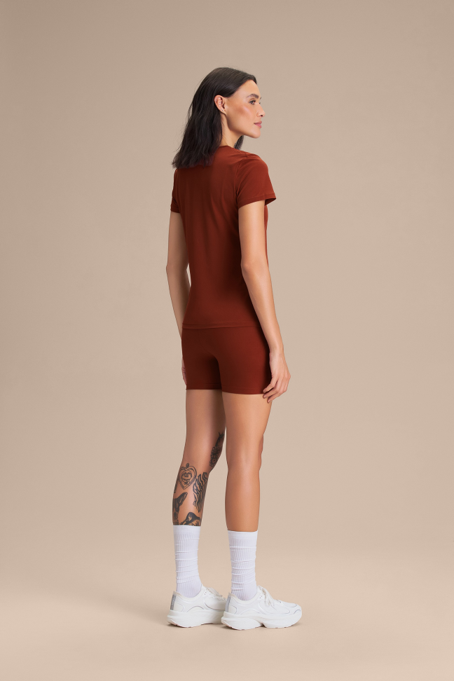 Camiseta Fitness Feminina LIVE! Comfort Rust Red